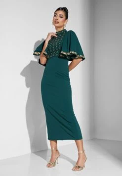 Cape Sleeve Embellished Dress -Silk Bloom Dresses Store 4 zoom desktop 1222