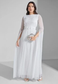 Split Sleeve Tiered Mesh Dress -Silk Bloom Dresses Store 4 zoom desktop 1224