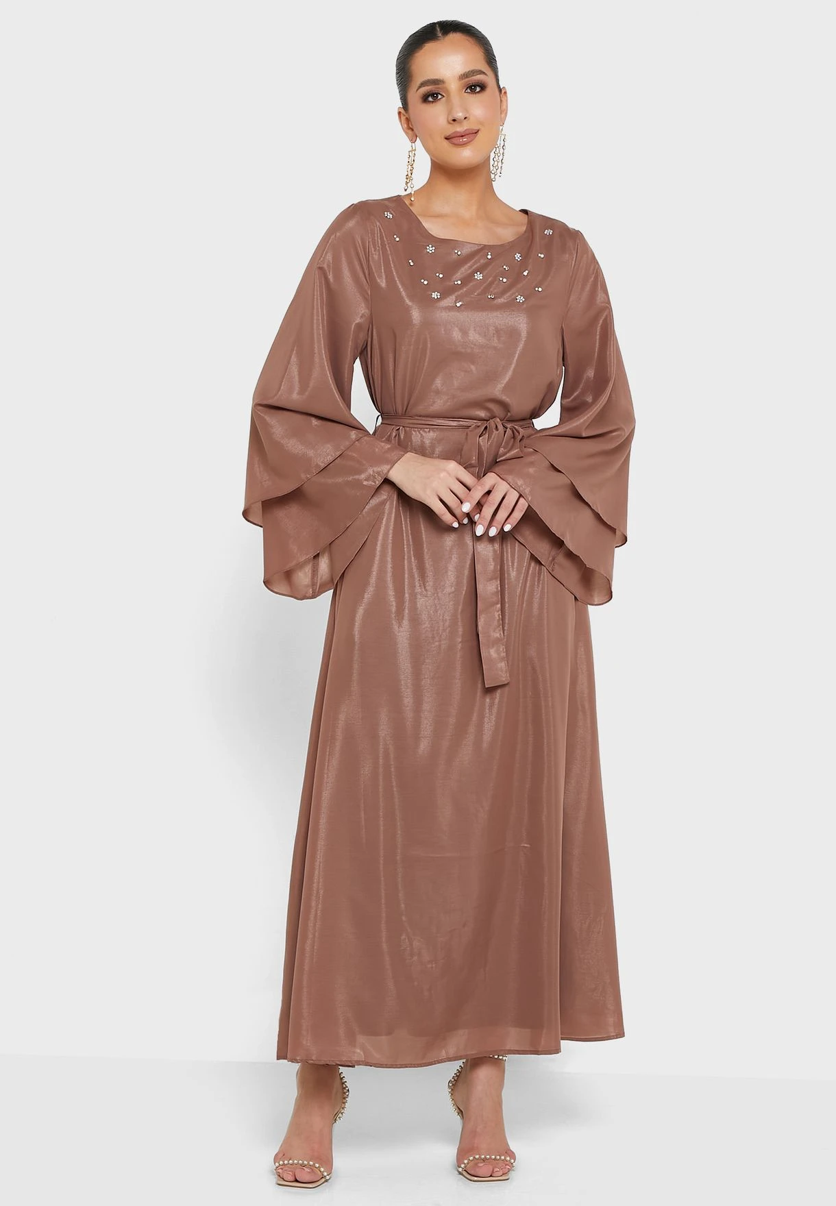 Embellished Ruffle Sleeve Dress 4 Embellished Ruffle Sleeve Dress - Image 4