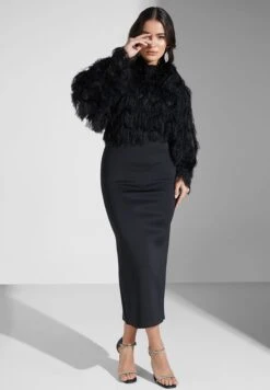 Fur Detail Dress -Silk Bloom Dresses Store 4 zoom desktop 1228