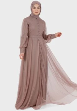 Button Detail Mesh Tiered Dress -Silk Bloom Dresses Store 4 zoom desktop 1233