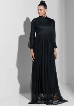 Embroidered Tulle Detail Dress -Silk Bloom Dresses Store 4 zoom desktop 1240