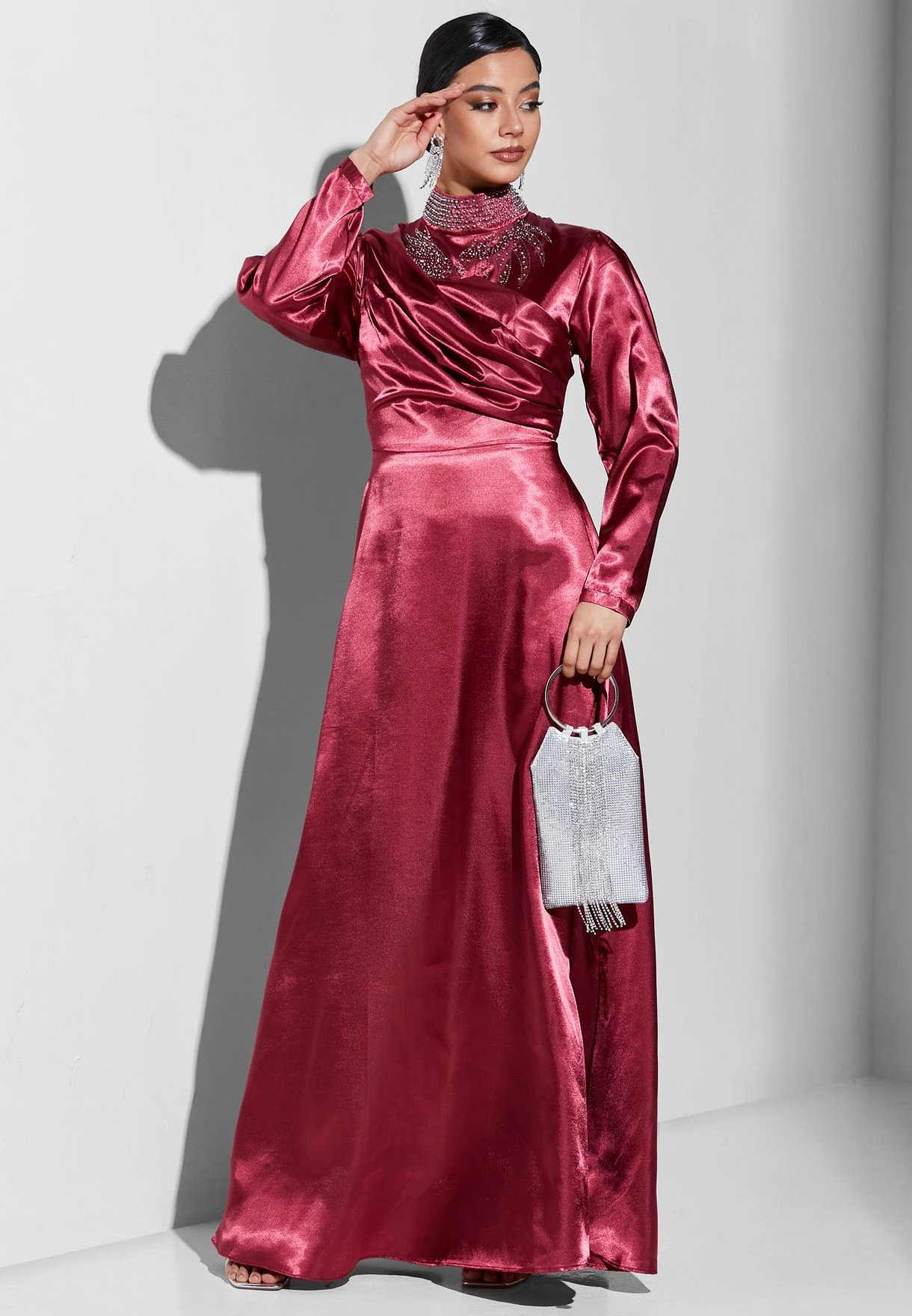 Pleated Neck Detail Dress 4 Pleated Neck Detail Dress - Image 4