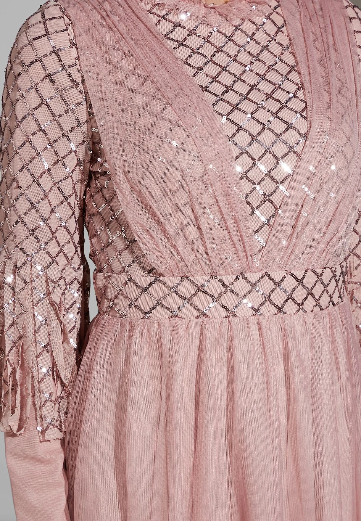 Shimmer Sleeve Layered Dress 4 Shimmer Sleeve Layered Dress - Image 4