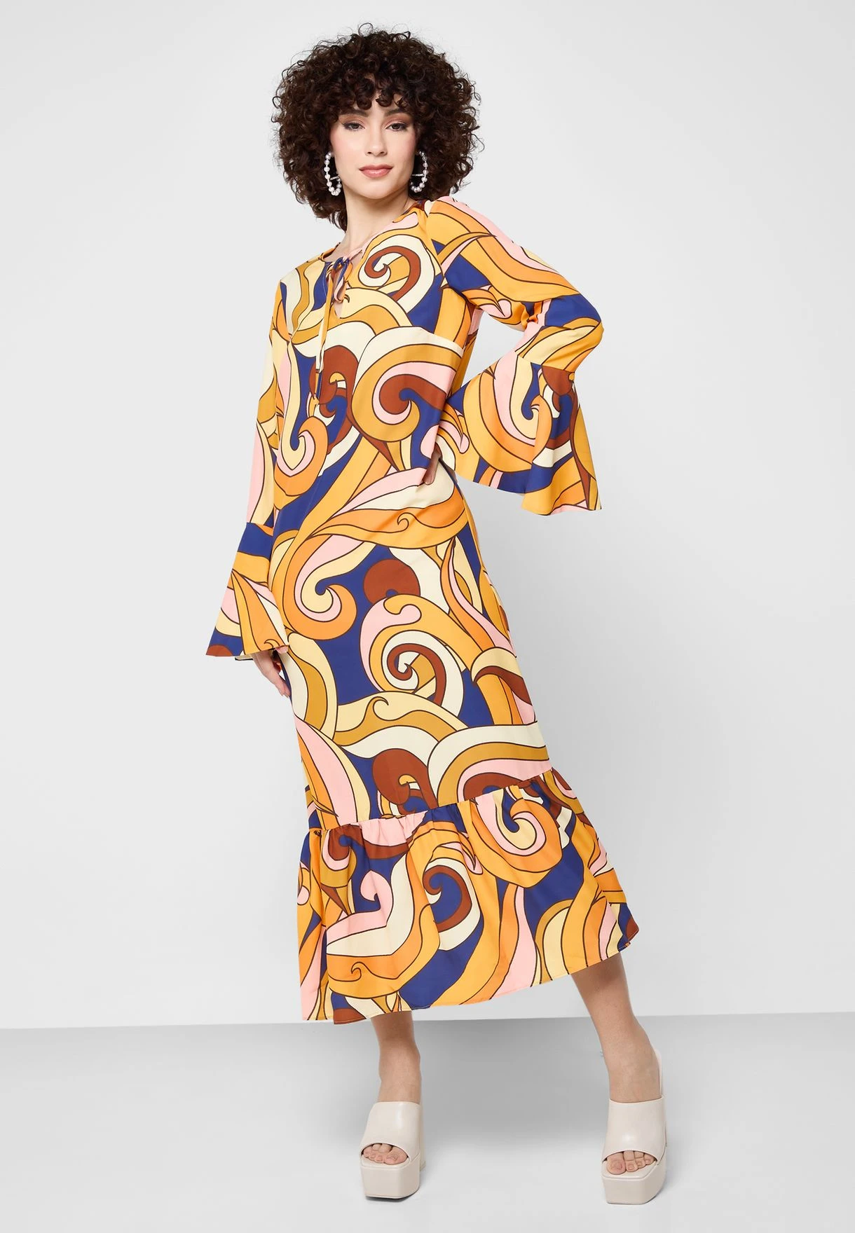 NEVER FULLY DRESSED Printed Shirred Dress 4 NEVER FULLY DRESSED Printed Shirred Dress - Image 4