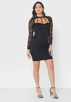 Cutout Detail Bodycon Dress -Silk Bloom Dresses Store 4 zoom desktop 132