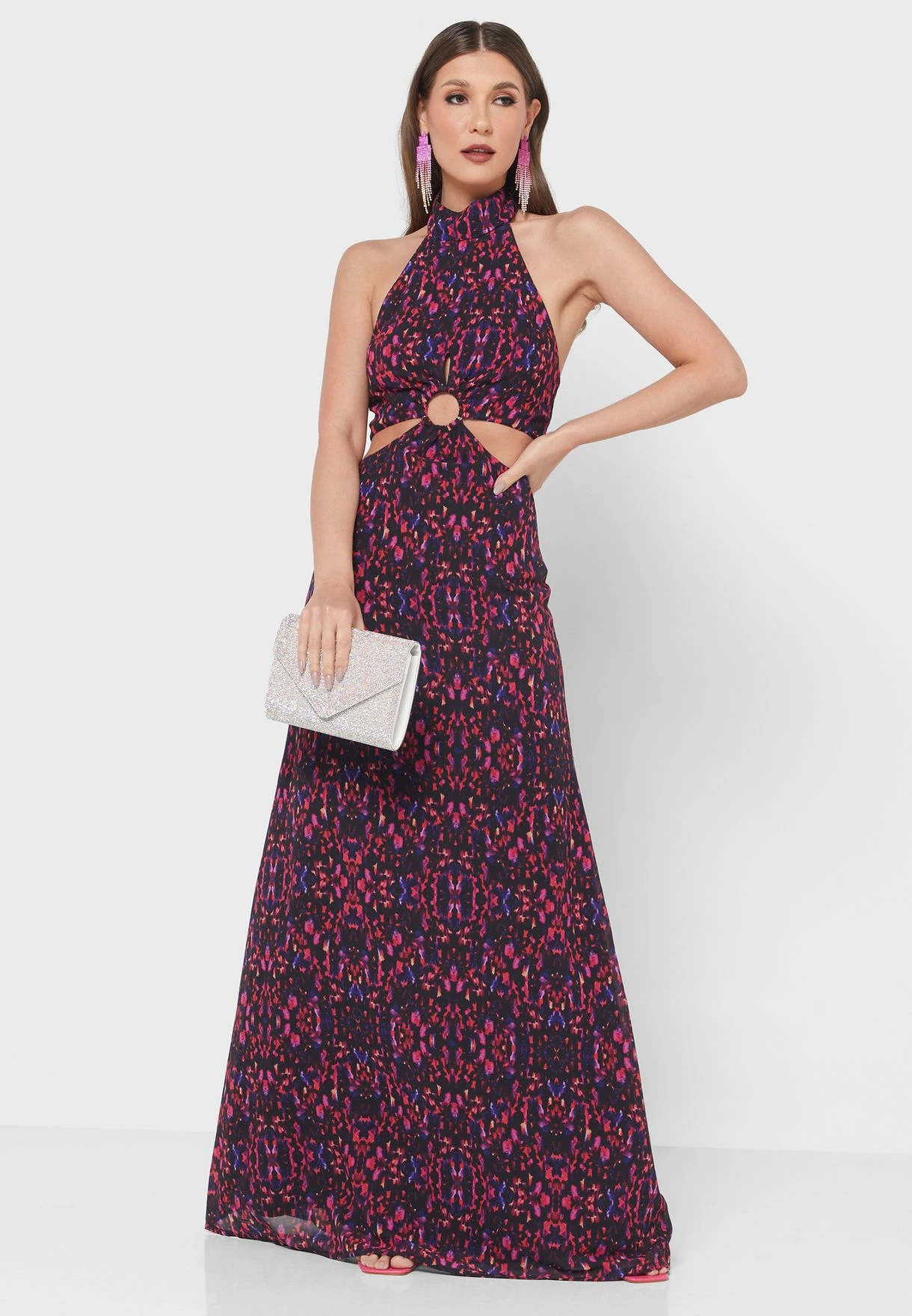 Printed Midaxi Cut Out Dress 4 Printed Midaxi Cut Out Dress - Image 4