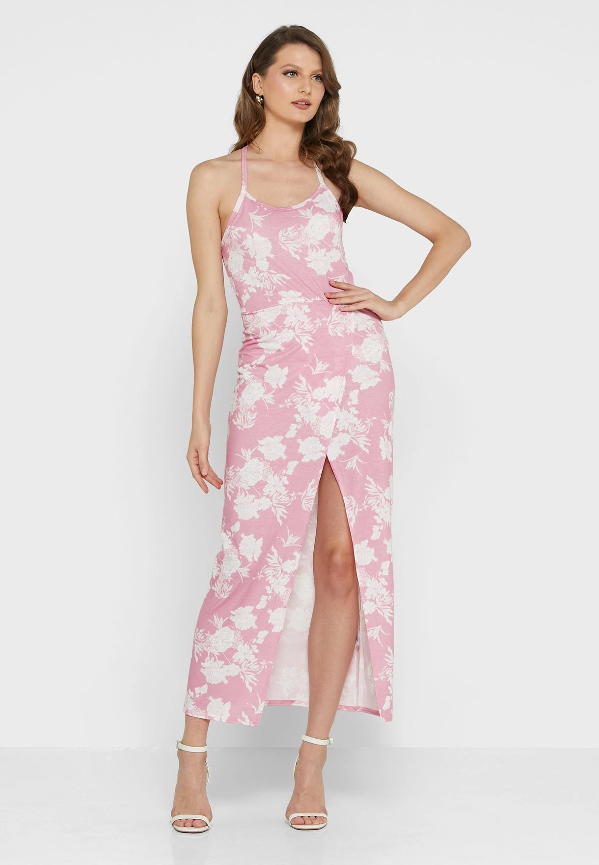 Front Split Halter Neck Dress 4 Front Split Halter Neck Dress - Image 4