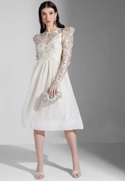 Floral Lace Detail Midi Dress -Silk Bloom Dresses Store 4 zoom desktop 137