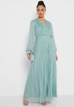 Shimmer Mesh Slit Sleeve Dress -Silk Bloom Dresses Store 4 zoom desktop 1371