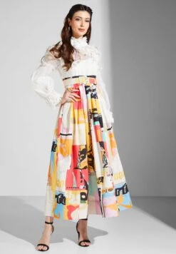 Applique Detail Printed Pleated Dress 7 Applique Detail Printed Pleated Dress -Silk Bloom Dresses Store 4 zoom desktop 1374