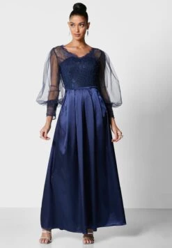 Mesh Sleeve Shimmer Dress -Silk Bloom Dresses Store 4 zoom desktop 1397