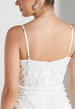 Embellished Bodice Ruffled Mini Dress -Silk Bloom Dresses Store 4 zoom desktop 140