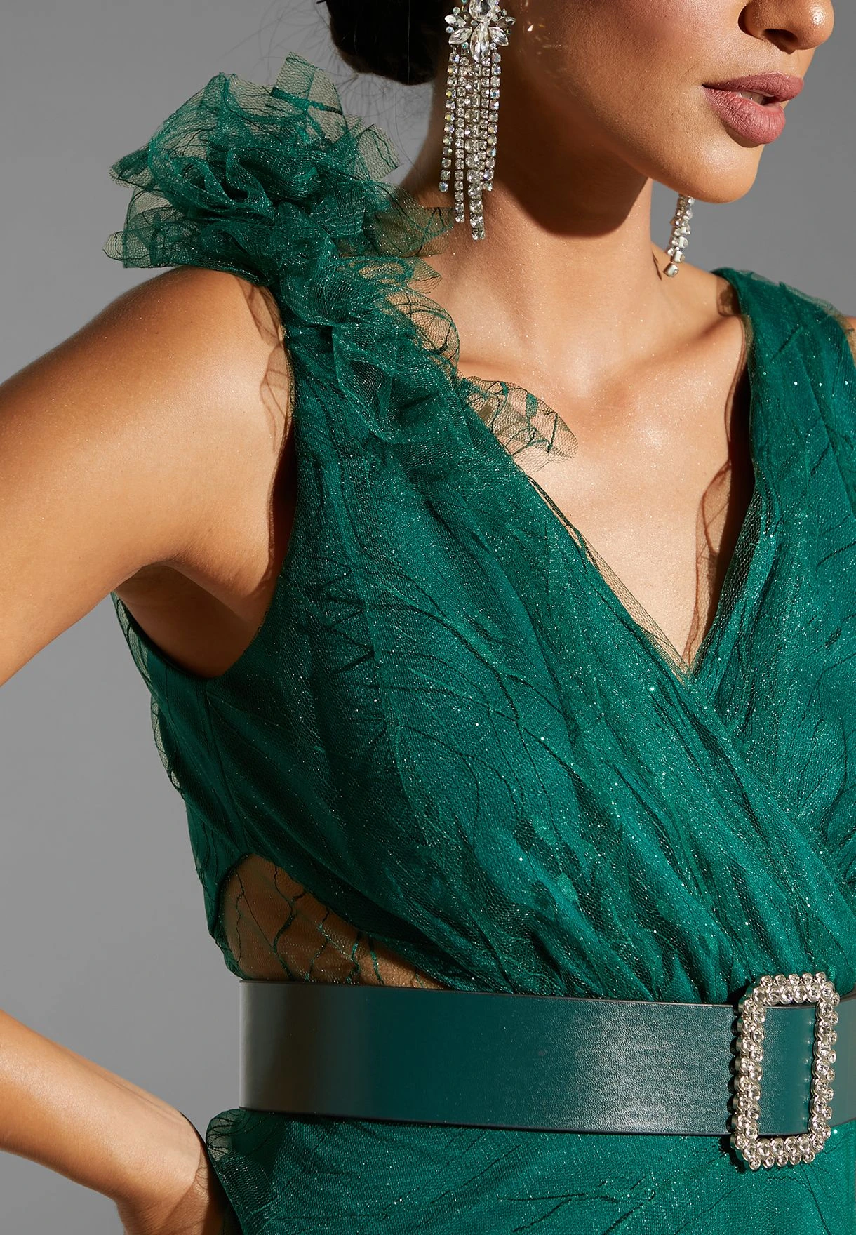 Flared Net Gown 4 Flared Net Gown - Image 4