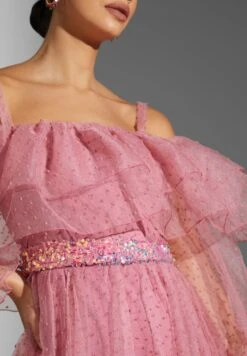 Off Shoulder Gown With Ruffles -Silk Bloom Dresses Store 4 zoom desktop 1406