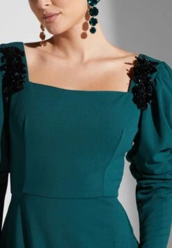 Puff Sleeve Embellished Detail Dress -Silk Bloom Dresses Store 4 zoom desktop 1407