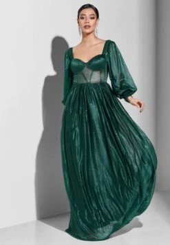 Sweetheart Neck Puff Sleeve Dress -Silk Bloom Dresses Store 4 zoom desktop 1412