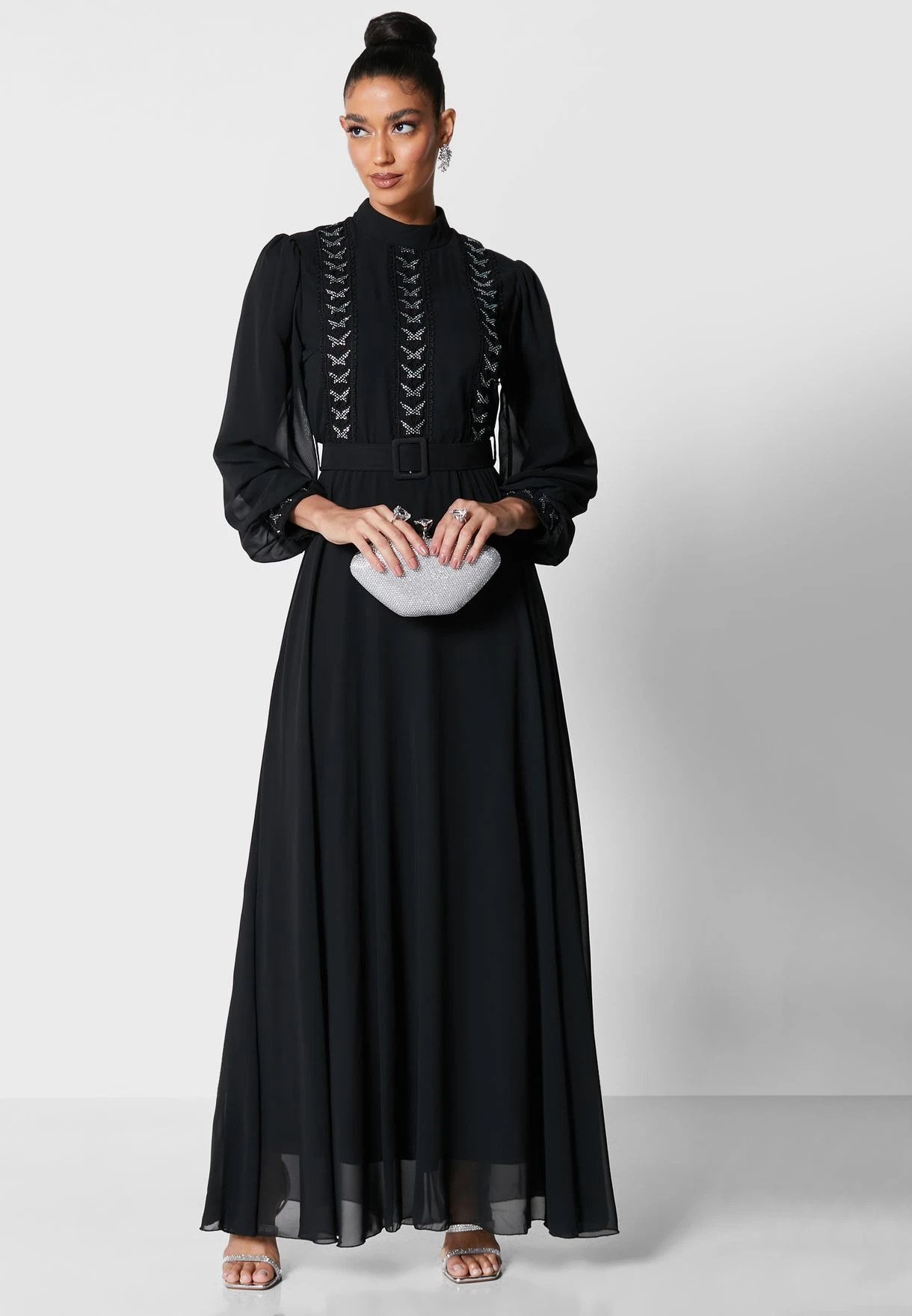 Embroidered Detail Flare Dress 4 Embroidered Detail Flare Dress - Image 4