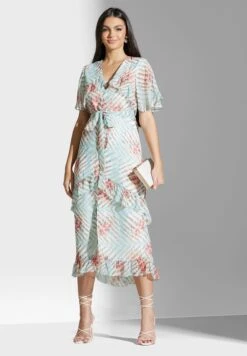 Floral Belted Ruffle Dress -Silk Bloom Dresses Store 4 zoom desktop 1415