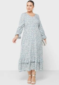 Frill Hem Detail Cuff Sleeve Dress 7 Frill Hem Detail Cuff Sleeve Dress -Silk Bloom Dresses Store 4 zoom desktop 1435