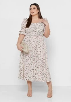 Ditsy Print Shirred Detail Dress -Silk Bloom Dresses Store 4 zoom desktop 1440