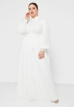 Lace Top Self Tie Shirt Maxi Dress -Silk Bloom Dresses Store 4 zoom desktop 1441