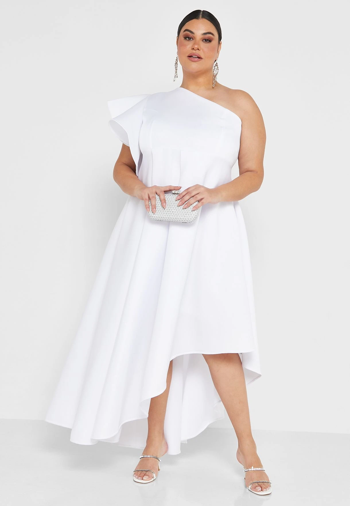 Frilled Detail One Shoulder Dress 4 Frilled Detail One Shoulder Dress - Image 4