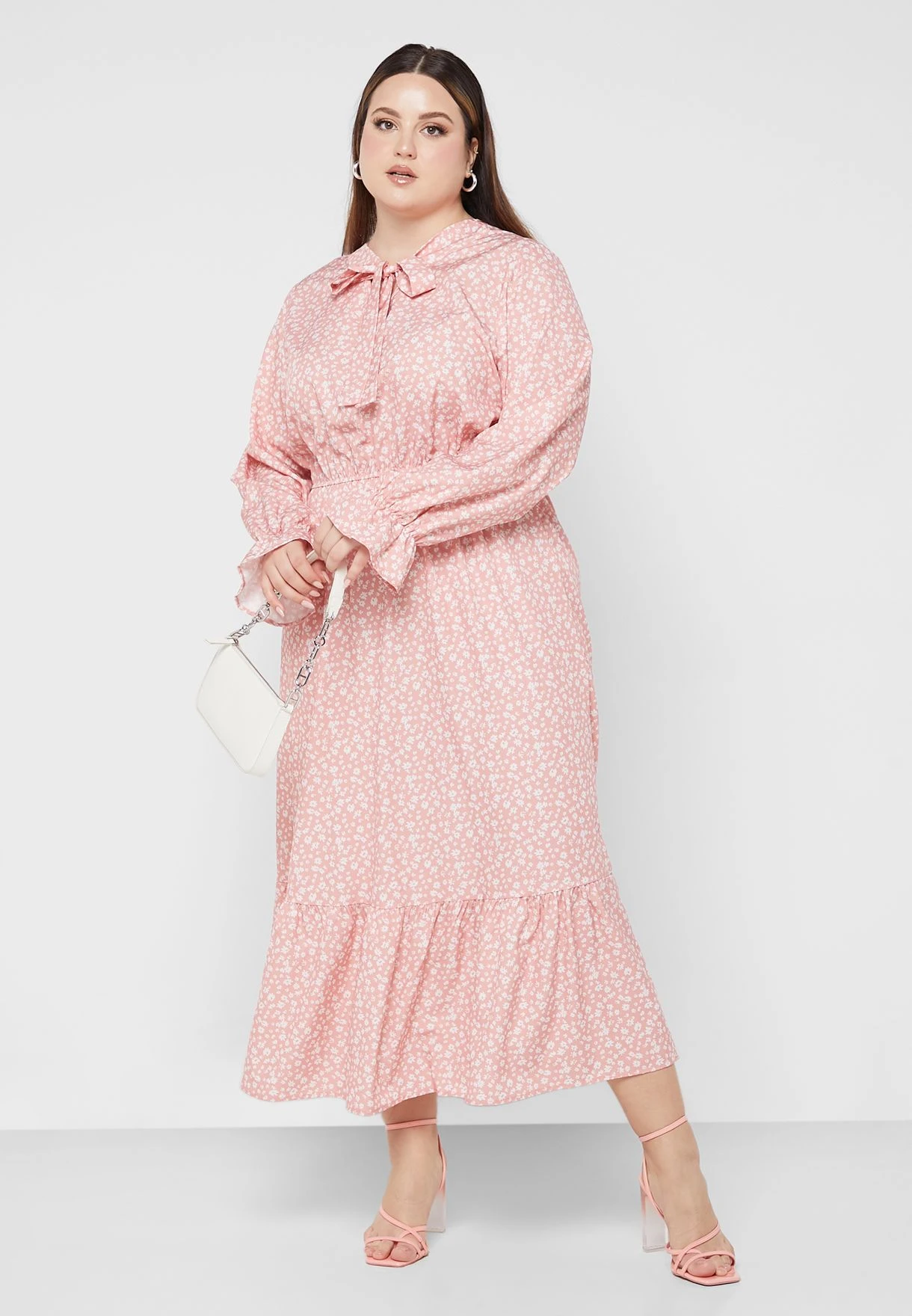 Neck Tie Detail Printed Dress 4 Neck Tie Detail Printed Dress - Image 4