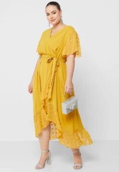 Dobby Detail Belted Fit & Flare Dress -Silk Bloom Dresses Store 4 zoom desktop 1462