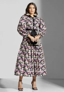 Floral Print Button Puff Sleeve Dress 7 Floral Print Button Puff Sleeve Dress -Silk Bloom Dresses Store 4 zoom desktop 1483