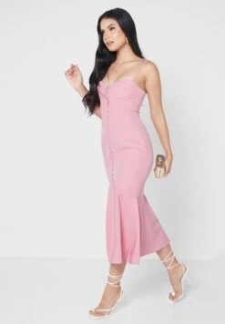 Ruched Sweetheart Neck Front Slit Dress -Silk Bloom Dresses Store 4 zoom desktop 1491