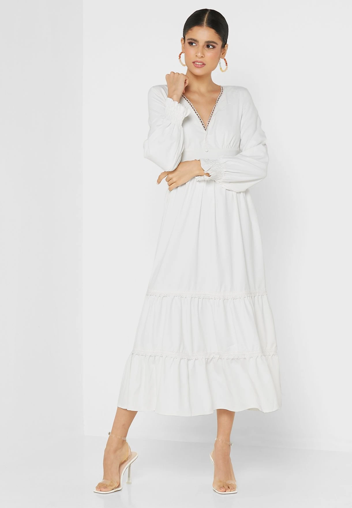 Little Mistress Cream Crochet Trim Midaxi By Vogue Williams 4 Little Mistress Cream Crochet Trim Midaxi By Vogue Williams - Image 4