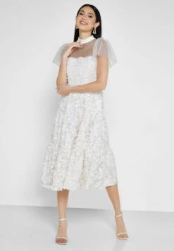 Mesh Detail Ruffle Dress -Silk Bloom Dresses Store 4 zoom desktop 1495