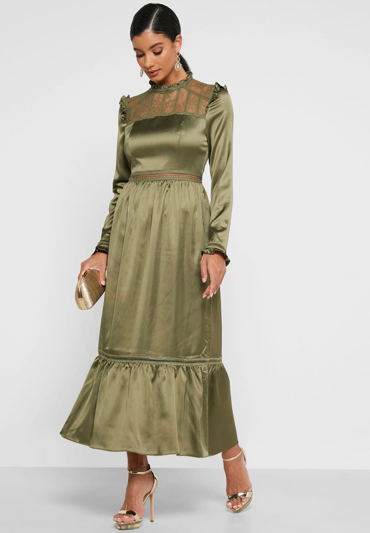 Mesh Detail Tiered Hem Dress 4 Mesh Detail Tiered Hem Dress - Image 4