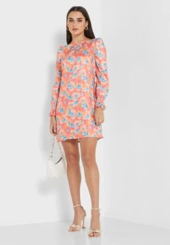 Little Mistress Puff Sleeve Floral Printed Dress -Silk Bloom Dresses Store 4 zoom desktop 1508
