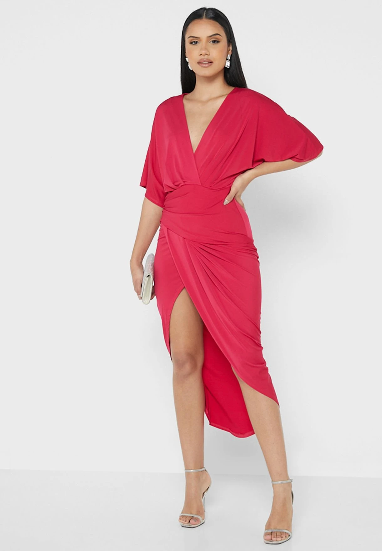 Ruched Kimono Sleeve Dress 4 Ruched Kimono Sleeve Dress - Image 4