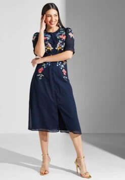 Open Back Embroidered Dress -Silk Bloom Dresses Store 4 zoom desktop 1545