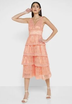 Ruffle Plunge Neck Dress 7 Ruffle Plunge Neck Dress -Silk Bloom Dresses Store 4 zoom desktop 1553