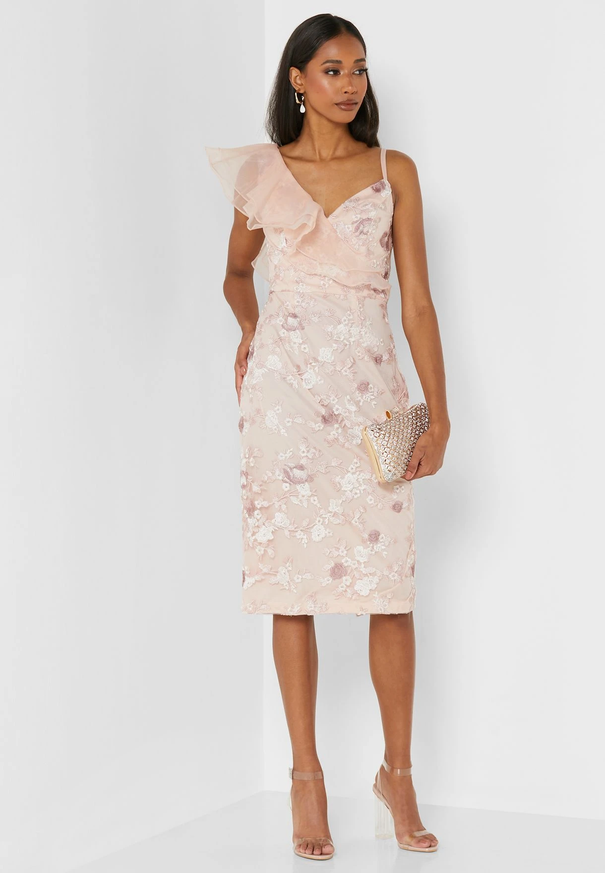 Embroidered Mesh Detail Dress 4 Embroidered Mesh Detail Dress - Image 4