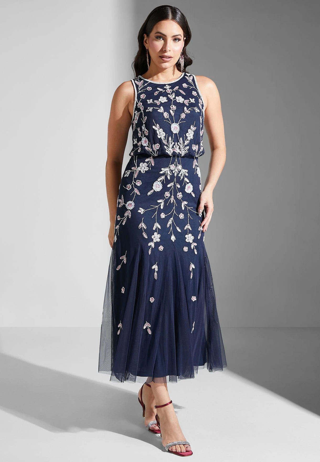 Adrianna Papell Floral Embroidered Tiered Dress 4 Adrianna Papell Floral Embroidered Tiered Dress - Image 4