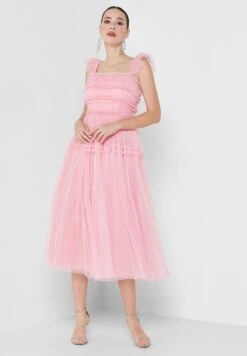 Square Neck Ruched Tiered Dress -Silk Bloom Dresses Store 4 zoom desktop 1585