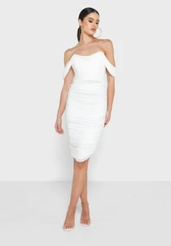 Bardot Ruched Detail Dress -Silk Bloom Dresses Store 4 zoom desktop 1605