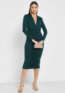 Ruched Bodycon Dress -Silk Bloom Dresses Store 4 zoom desktop 1606