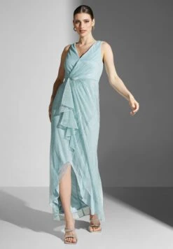 Adrianna Papell Surplice Neck Waterfall Trim Dress