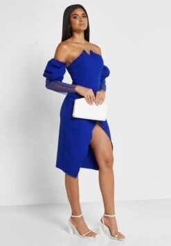 Off Shoulder Solid Dress -Silk Bloom Dresses Store 4 zoom desktop 1616