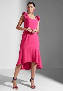 Adrianna Papell Ruffle Detail Square Neck Dress 7 Adrianna Papell Ruffle Detail Square Neck Dress -Silk Bloom Dresses Store 4 zoom desktop 1629