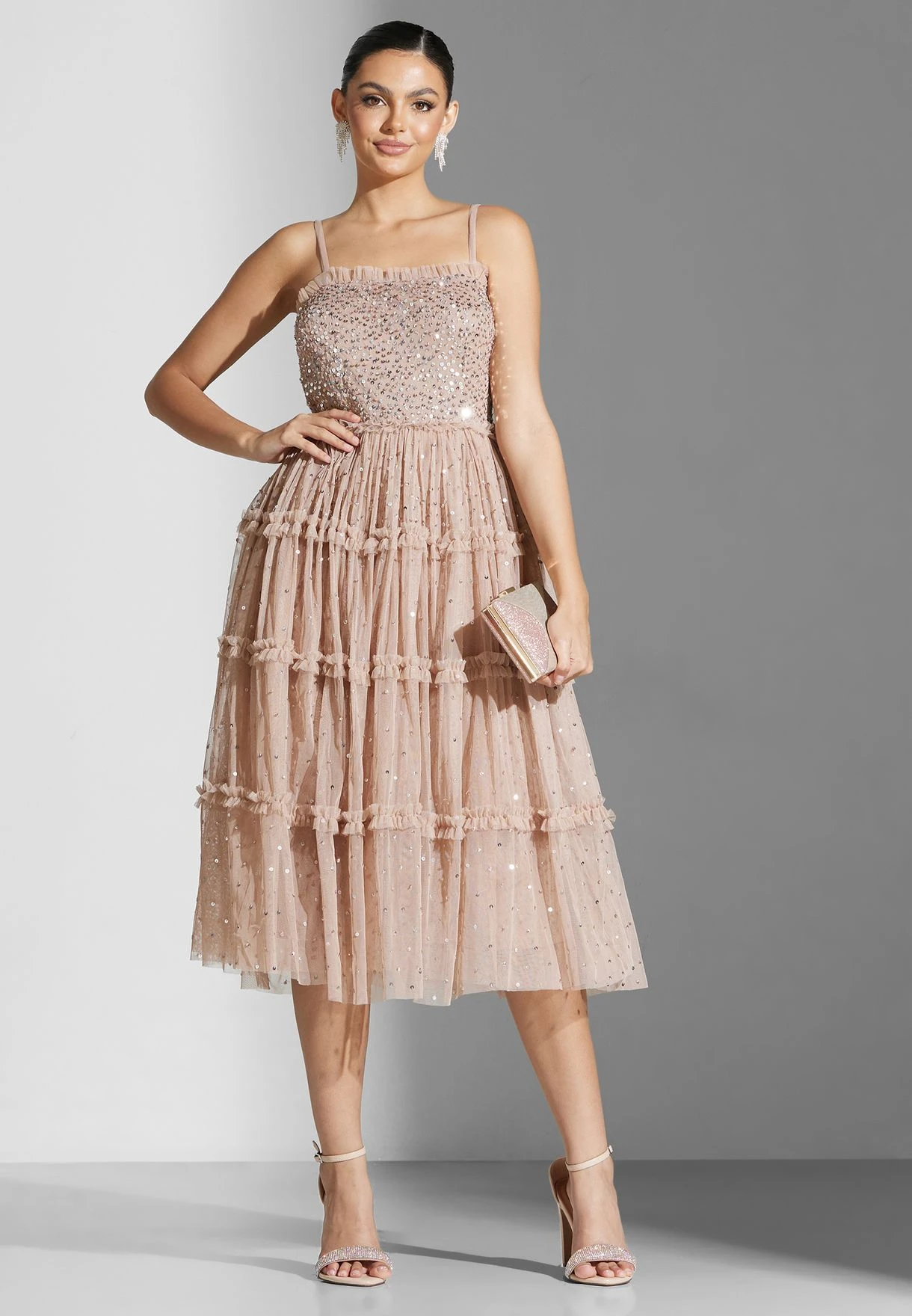 Ruffle Detail Sequin Detail Dress 4 Ruffle Detail Sequin Detail Dress - Image 4