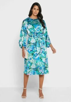Printed Balloon Sleeve Dress -Silk Bloom Dresses Store 4 zoom desktop 1638