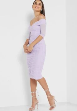 Little Mistress Bardot Plisse Dress -Silk Bloom Dresses Store 4 zoom desktop 1641