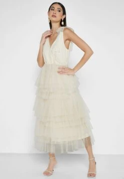 Surplice Neck Ruffle Detail Dress -Silk Bloom Dresses Store 4 zoom desktop 1645